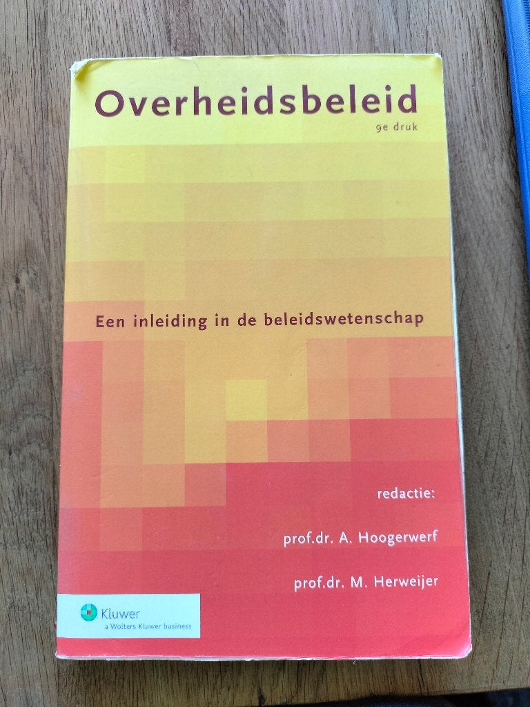 Overheidsbeleid: Inleiding in de beleidswetenschap, Gelezen, Gamma, HBO, Prof.dr. A. Hoogerwerf, prof.dr. M. Herweijer