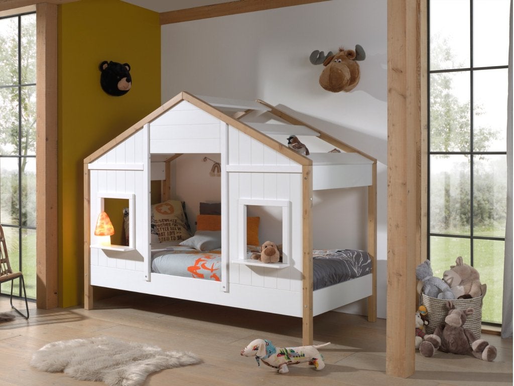 Babs 90 huisbed - 90x200 - Wit, Niet ingevuld, Niet ingevuld, Niet ingevuld