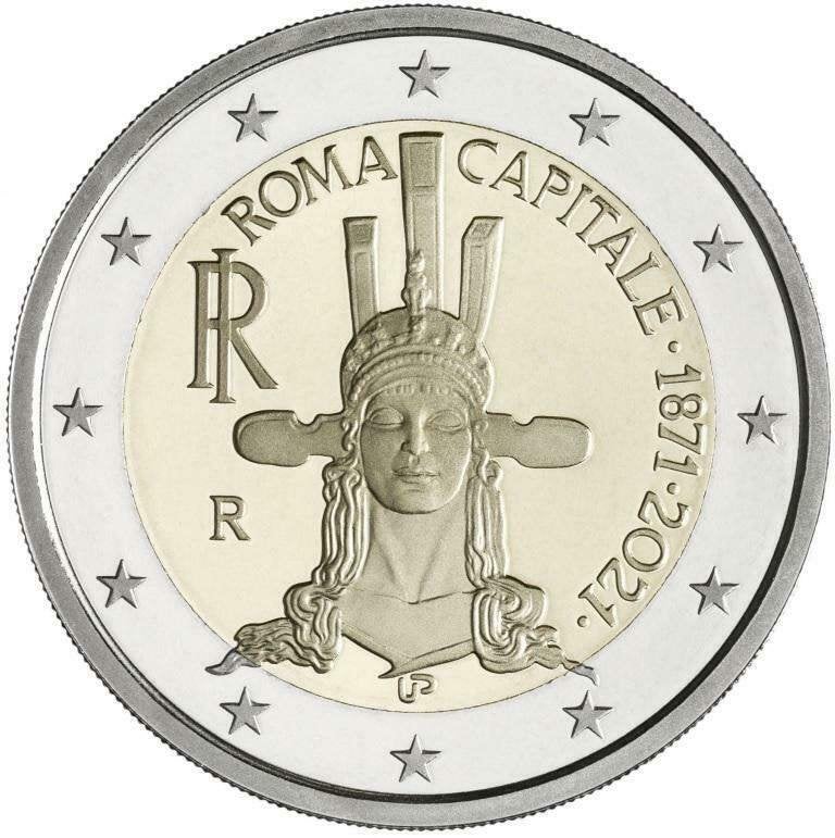 2 Euro Italie 2021 UNC - Rome, Verzenden, Italië, 2 euro, Losse munt