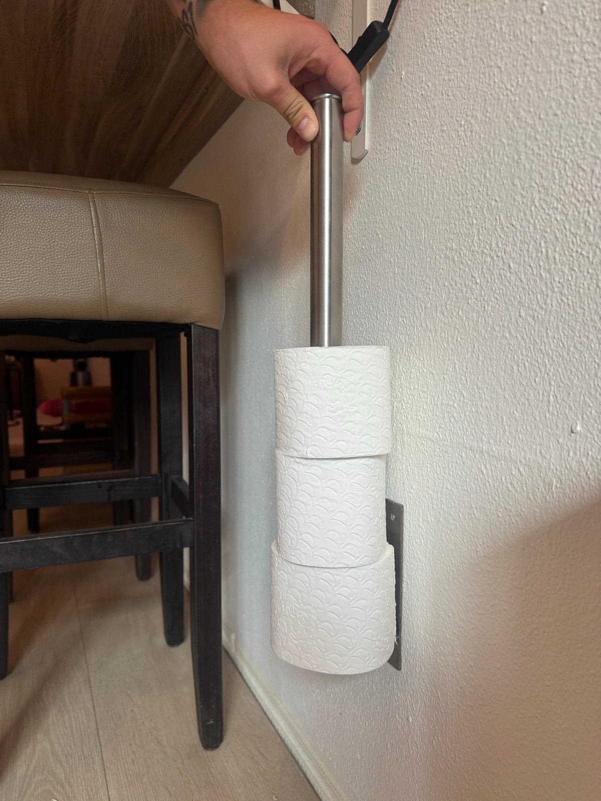 IKEA Grundtal WC Rolhouder voor reserve rollen, Gebruikt, Ophalen of Verzenden, Zilver, Toilet-accessoire