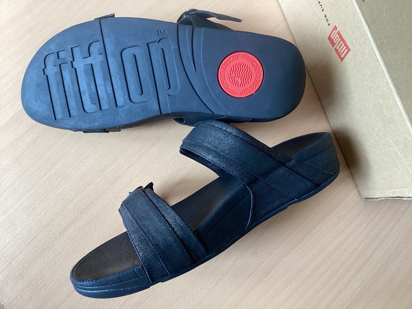 FITLOP dames sandalen maat EU  41, Zwart, Zo goed als nieuw, Sandalen of Muiltjes, Ophalen of Verzenden