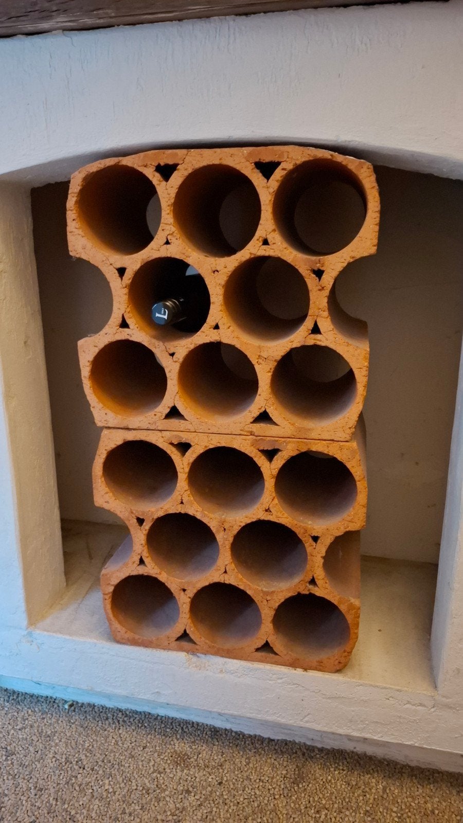 TOT EIND JULI!! TERRACOTTA WIJNREKKEN VOOR 4 X 8 WIJNFLESSEN, Huis en Inrichting, Woonaccessoires | Wijnrekken, Ophalen, Nieuw