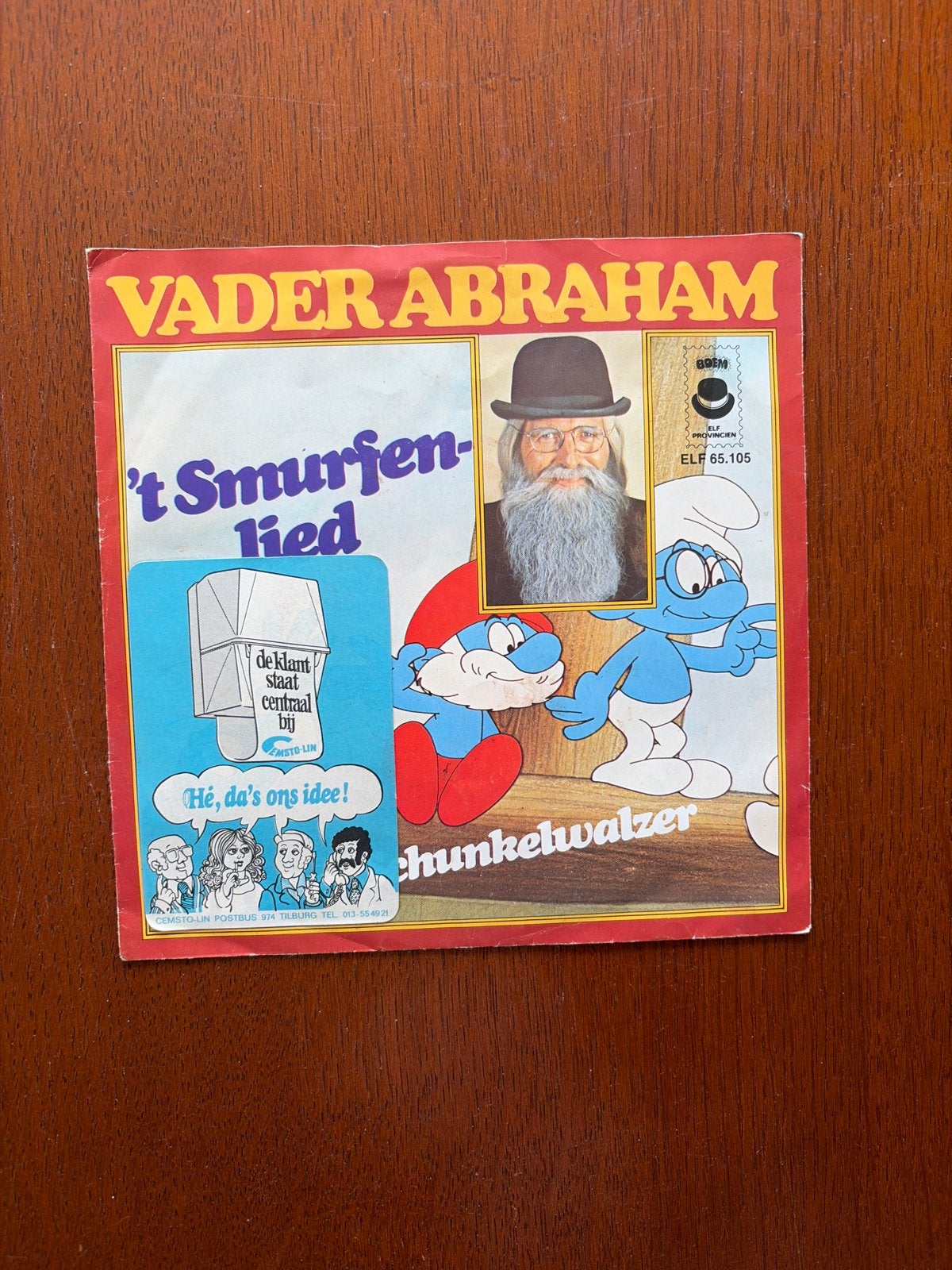 Vader Abraham - 't Smurfenlied / Chunkelwalzer (Single), Cd's en Dvd's, Gebruikt, 7 inch, Ophalen of Verzenden, EP