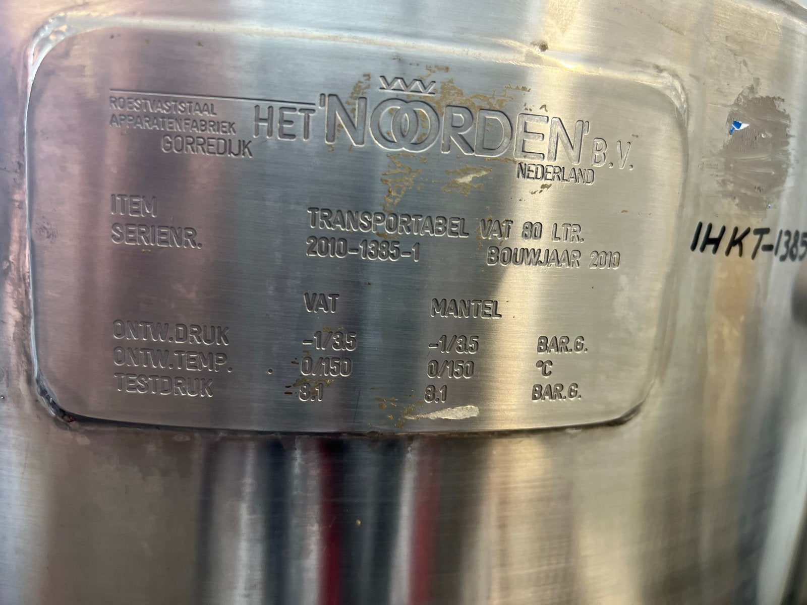 Het Noorden RVS transportvat 80L met roerwerk en regelaar, Ophalen