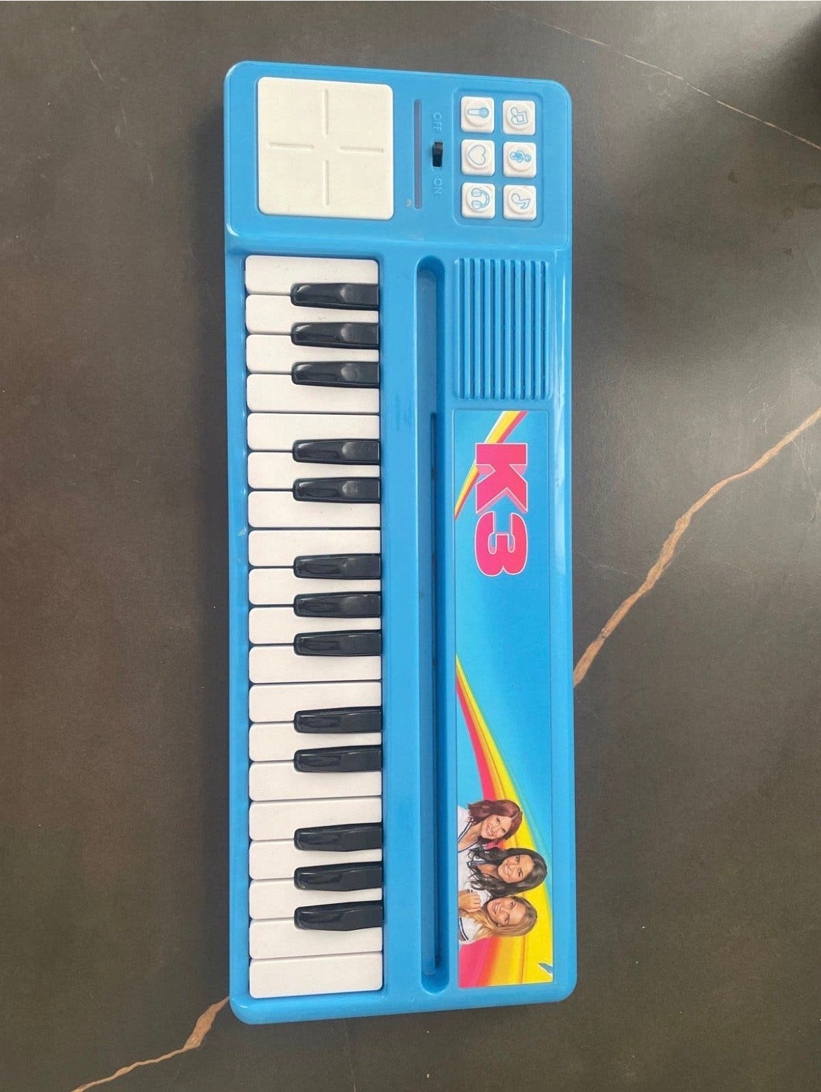 K3 Studio 100 speelgoedpiano met drumpad - Blauw, Ophalen of Verzenden, Gebruikt, Elektronica, Met geluid