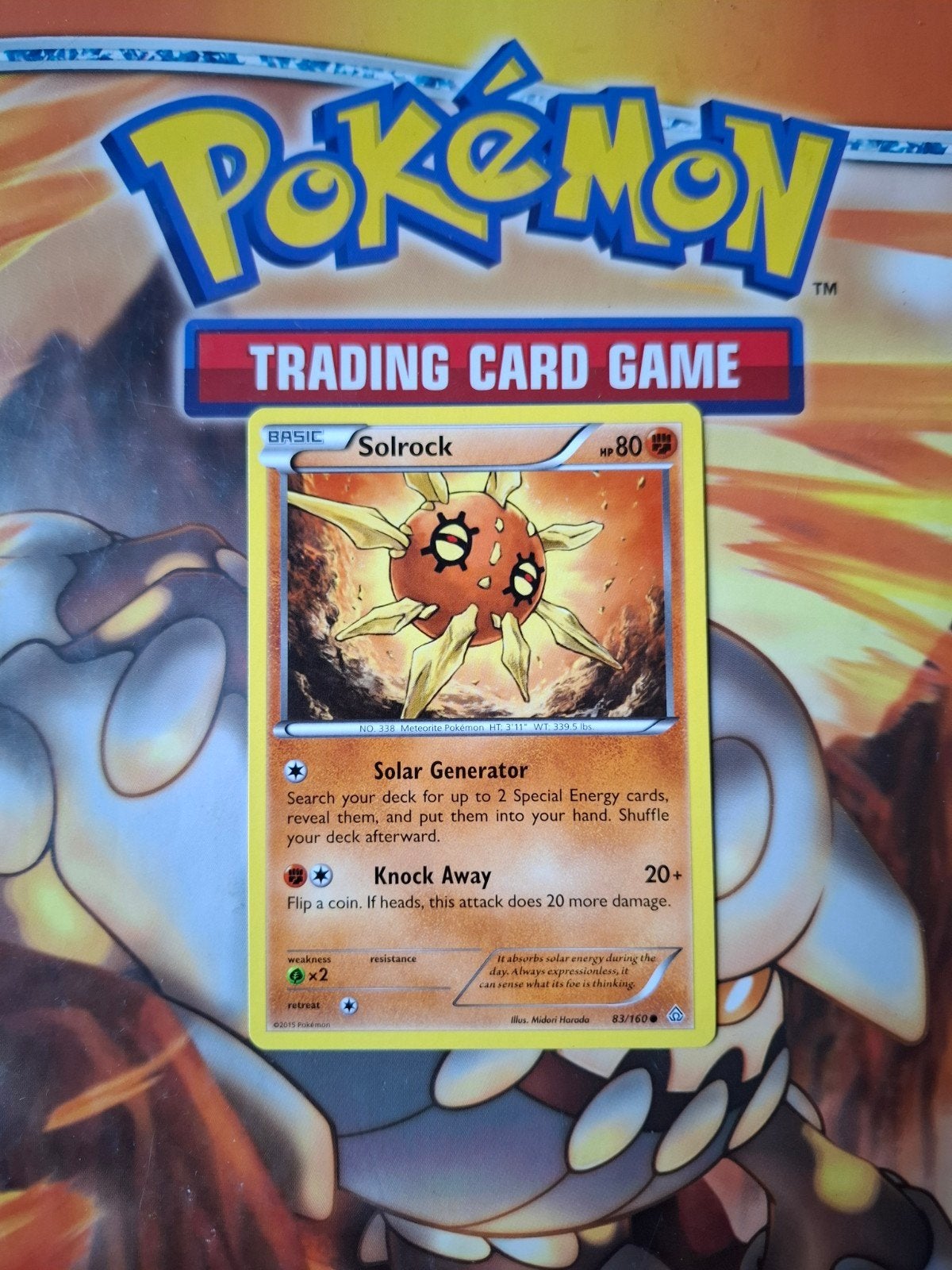 Solrock 83/160 XY Primal Clash pokemon kaart nm, Ophalen of Verzenden, Zo goed als nieuw, Losse kaart