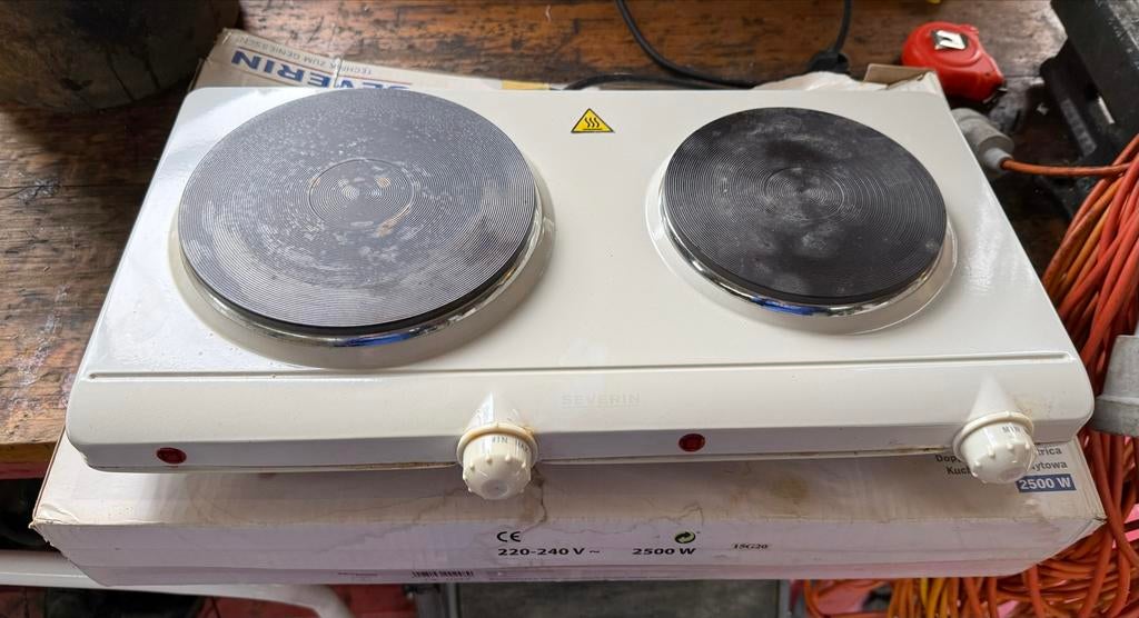 Severin Elektrische Kookplaat - Dubbele Kookzone 2500W, Ophalen, Gebruikt, 3 kookzones of minder, Vrijstaand