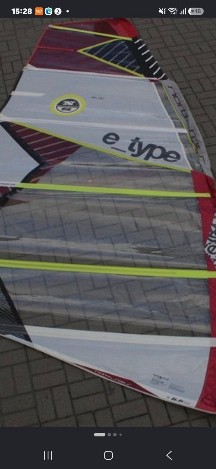 North Sails E_Type  6,6 m, Ophalen, Met draagtas, 6.5 m² tot 8 m², Zo goed als nieuw
