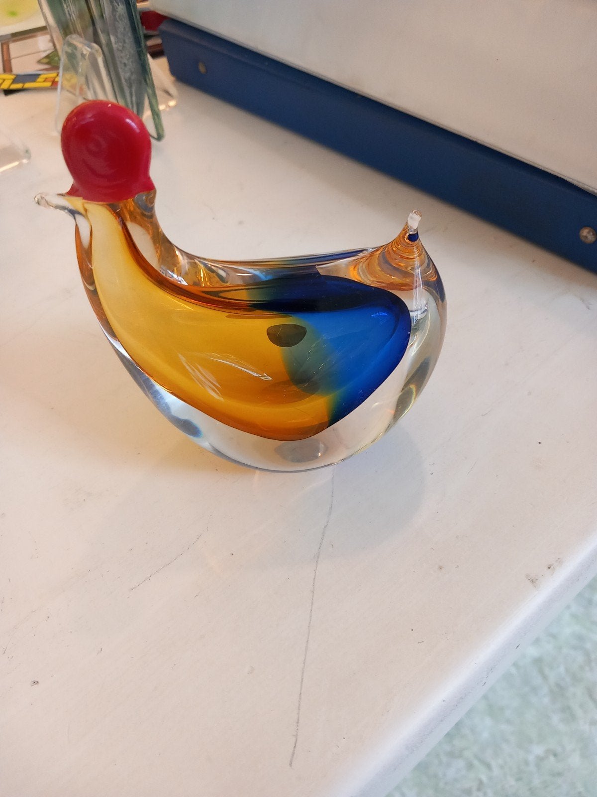 Mondgeblazen Kristallen Kip - Uniek Decoratief Stuk, Antiek en Kunst, Ophalen of Verzenden