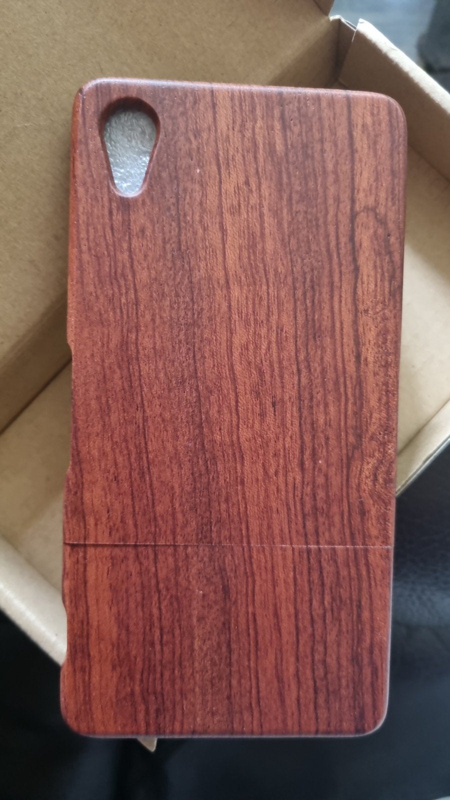Houten look telefoonhoesje - Bruin voor een Sony Experia Z s, Telecommunicatie, Kunststof, Bruin, Nieuw, Hoesje of Tasje