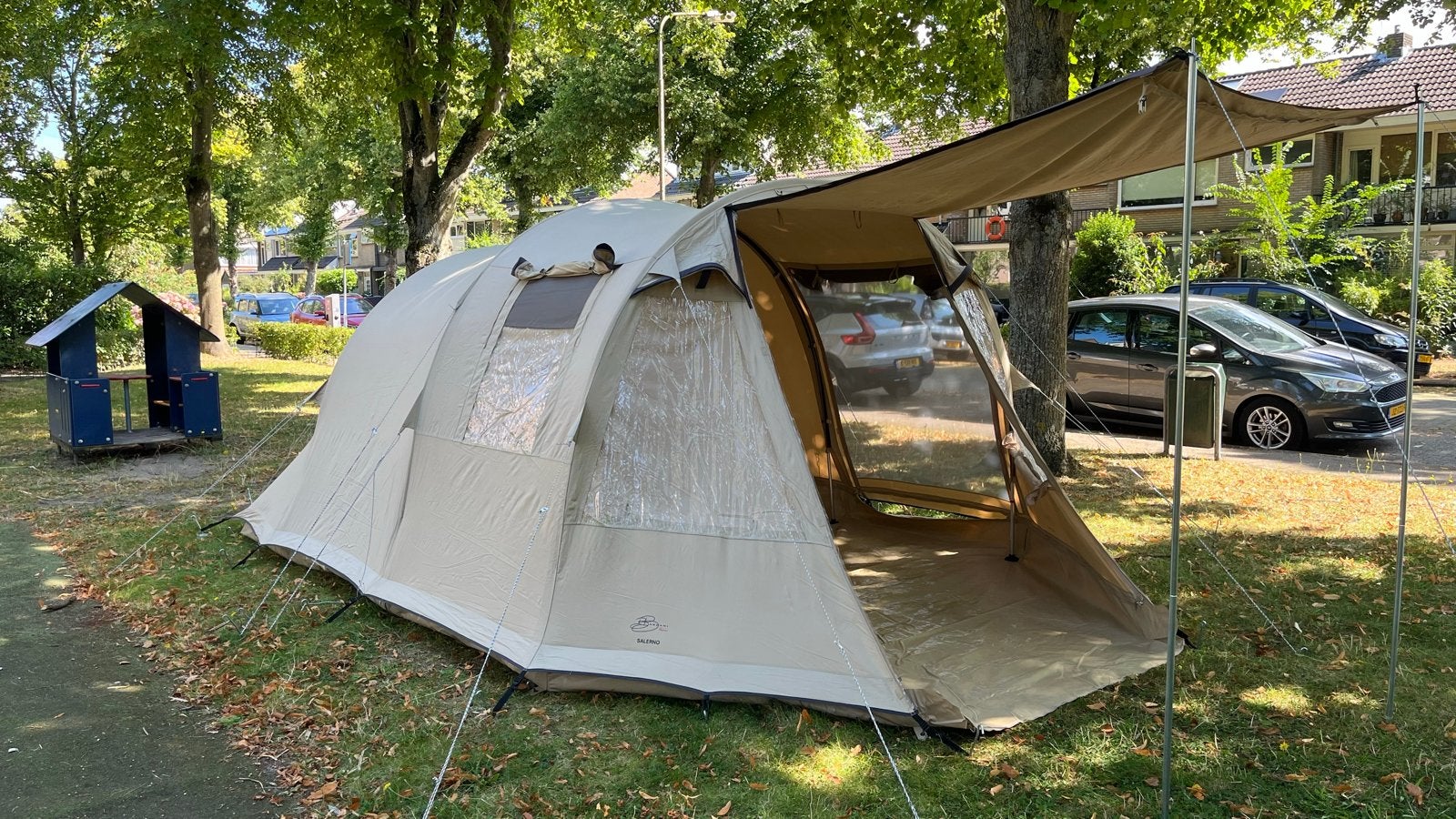 Bardani Salerno Luxe 4-persoons tunneltent, Caravans en Kamperen, Tenten, tot en met 4, Gebruikt, Ophalen