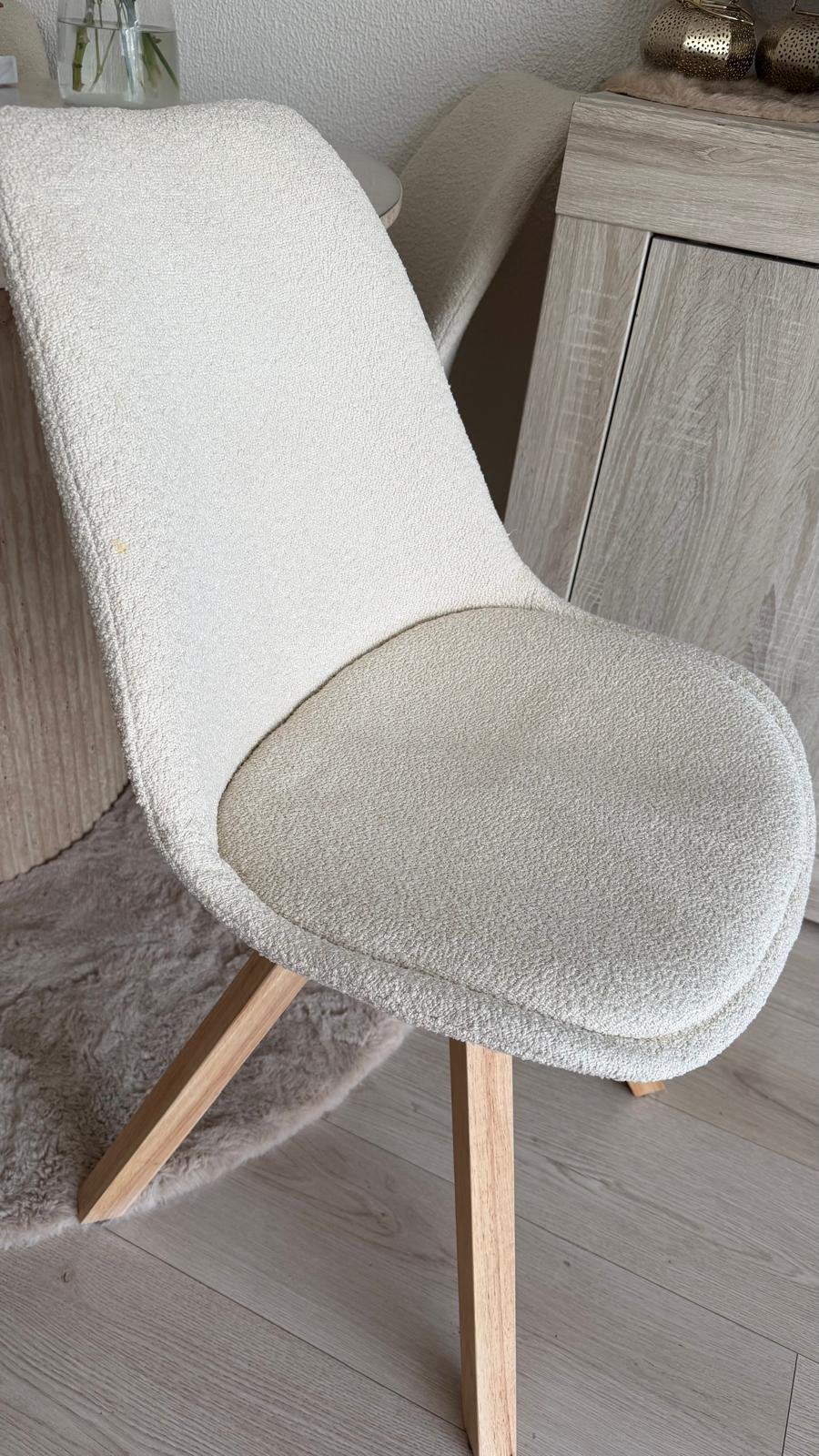 4x Teddy Kuipstoelen > Zo goed als nieuw., Huis en Inrichting, Stoelen, Ophalen of Verzenden, Zo goed als nieuw, Wit, Vier