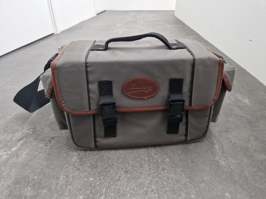 Flamingo fototas met schouderband - 38x20x20cm, Overige merken, Gebruikt, Gevoerd, Ophalen of Verzenden