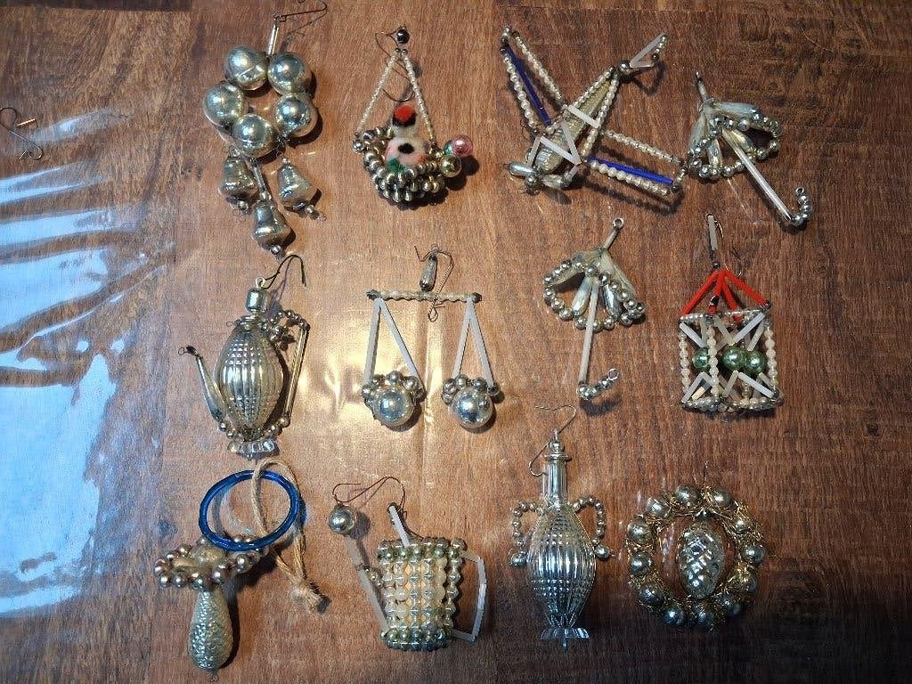 oma's nostalgische 12 oude gablonzer kerstballen, Diversen, Ophalen, Gebruikt