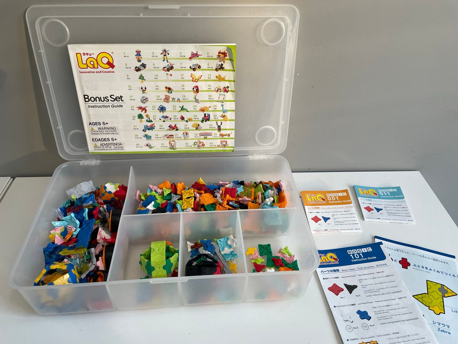 LaQ Constructie Speelgoed - Bonus Set met Opbergdoos, Kinderen en Baby's, Speelgoed | Bouwstenen, Gebruikt, Overige merken, Ophalen of Verzenden