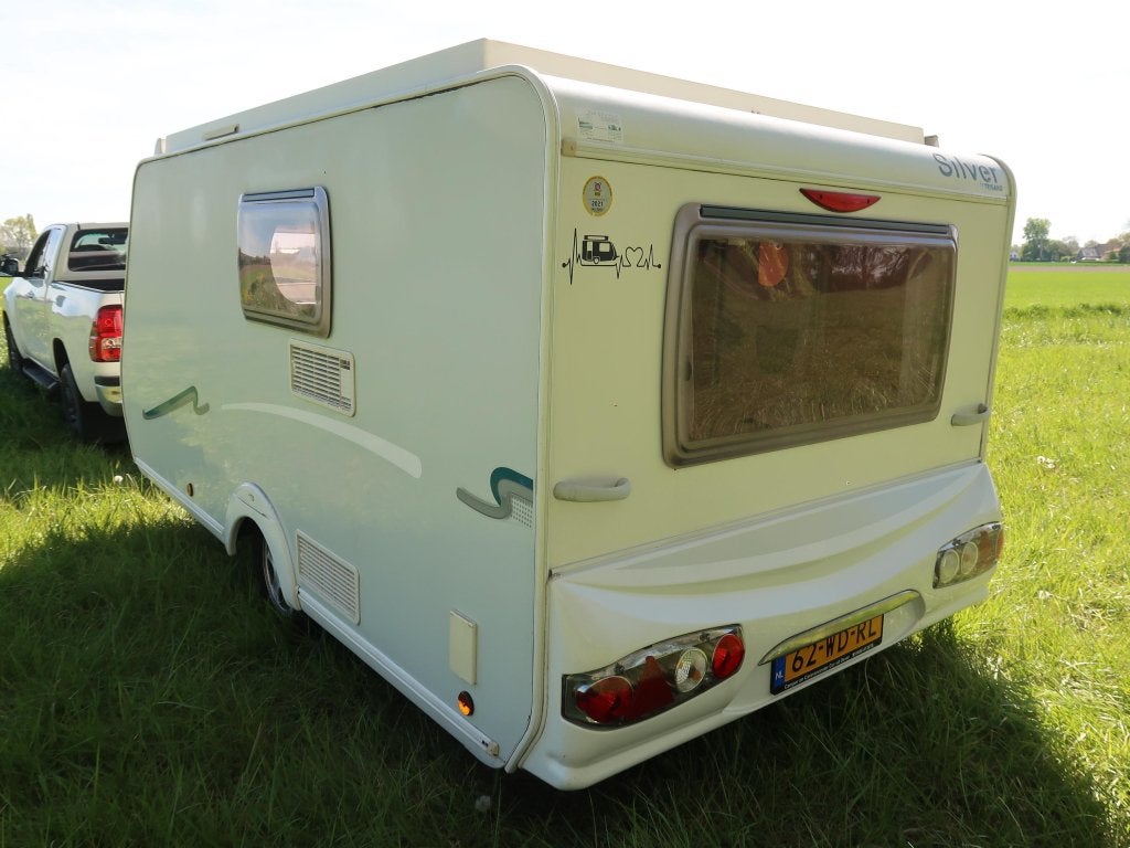 Trigano Silver 340 / voortent / zakluifel, Caravans en Kamperen, Caravans, Trigano, Schokbreker, Dwarsbed, Bedrijf