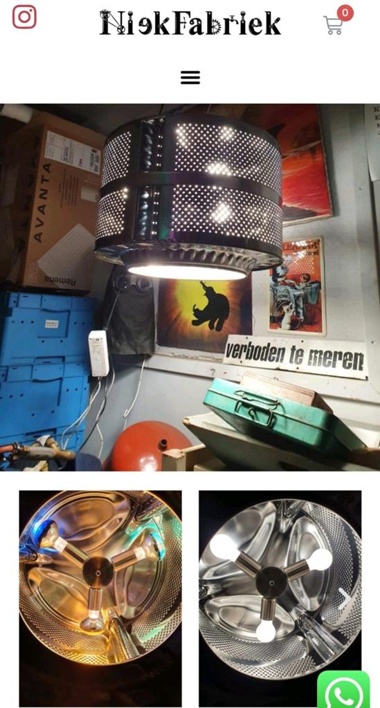 Wasmachine lamp. Kunst NU 99,-, 33 - 40 uur, Overige niveaus, Starter, Overige vormen