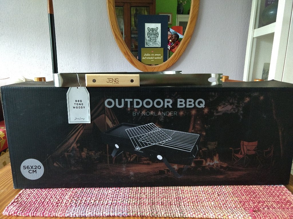 Norländer Outdoor BBQ 56x20 cm + Jens Living BBQ Tong Woody, Ophalen of Verzenden, Nieuw, Norländer