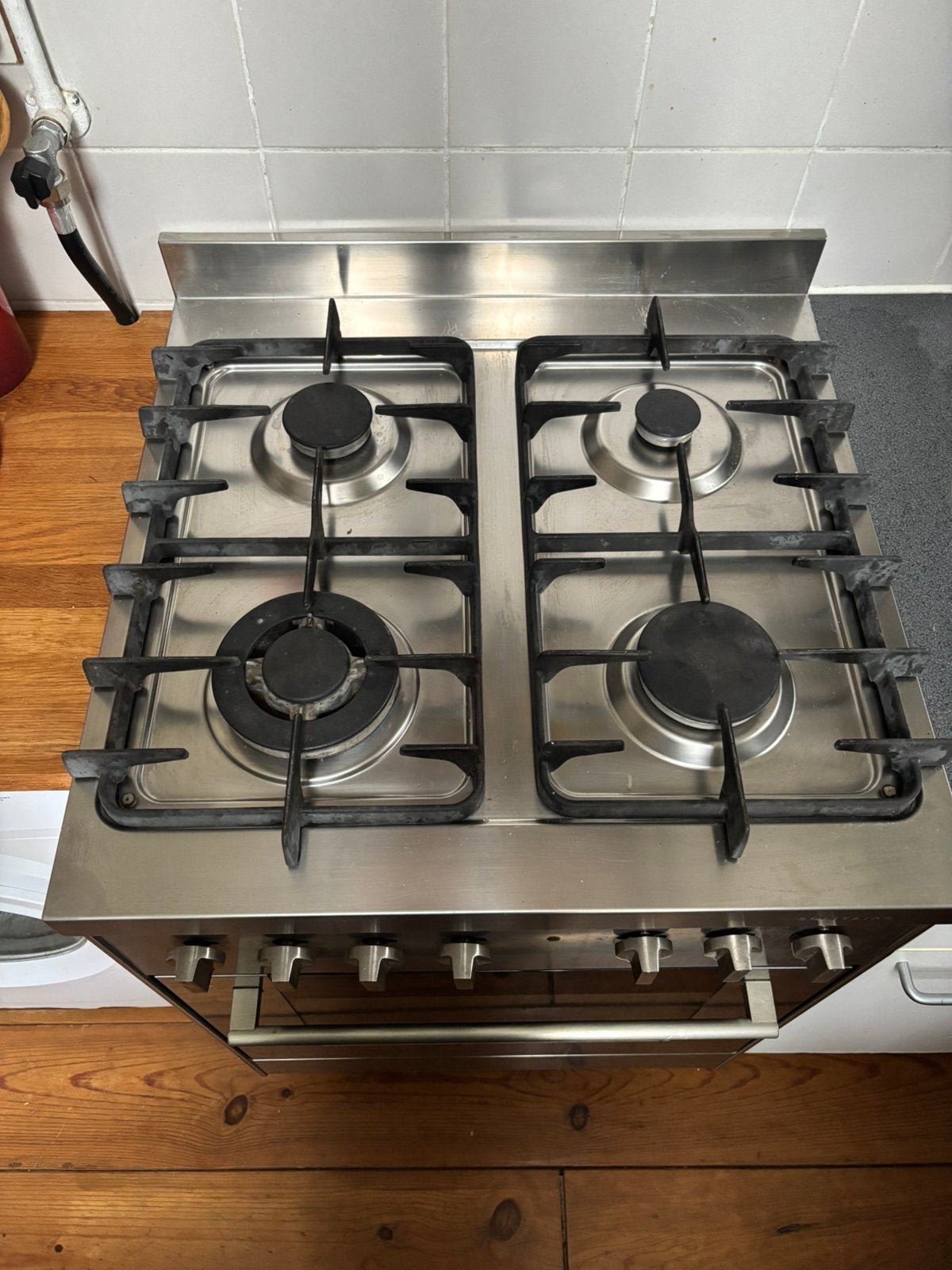 Solitaire RVS gasfornuis, Ophalen, Gebruikt, 60 cm of meer, 4 kookzones