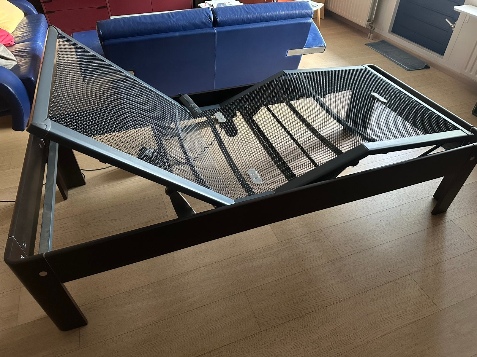 Elektrisch verstelbare spiraalbodem auping thv lage rug+knie, Huis en Inrichting, Slaapkamer | Bedden, Ophalen, 90 cm, Eenpersoons