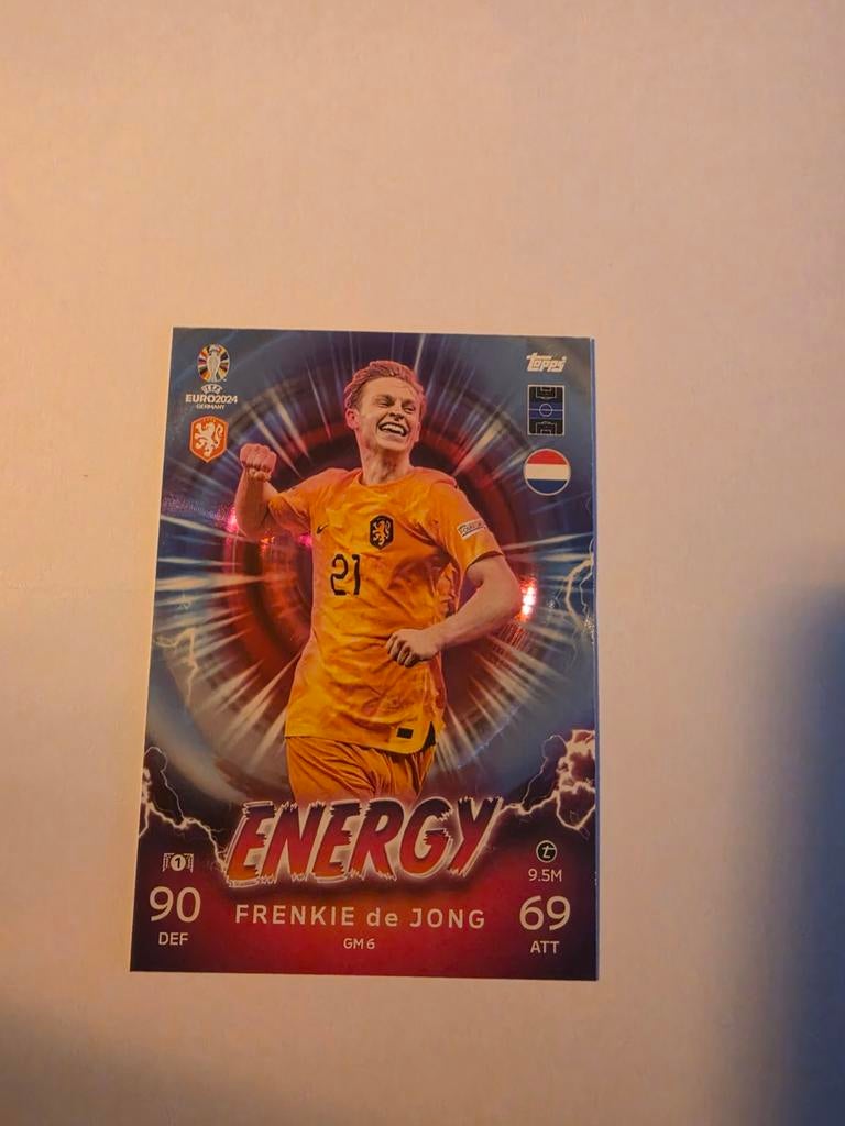 Frenkie de Jong Energy Spelerskaart - Topps Match Attax, Ophalen of Verzenden, Nieuw, Plaatje