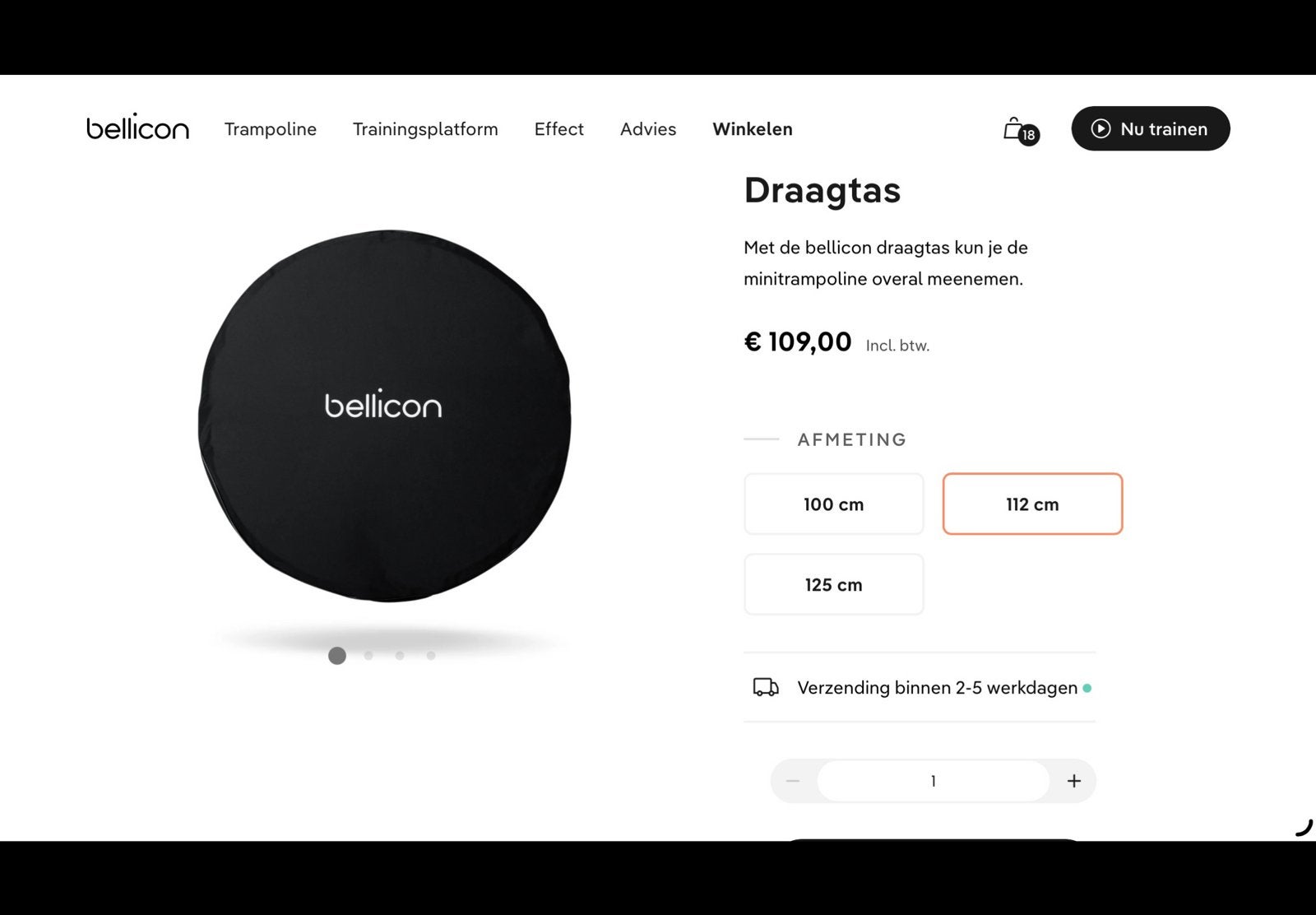 Bellicon Originele Draagtas voor Trampoline 112 cm NIEUW, Sport en Fitness, Fitnessmaterialen, Ophalen of Verzenden, Nieuw, Overige typen