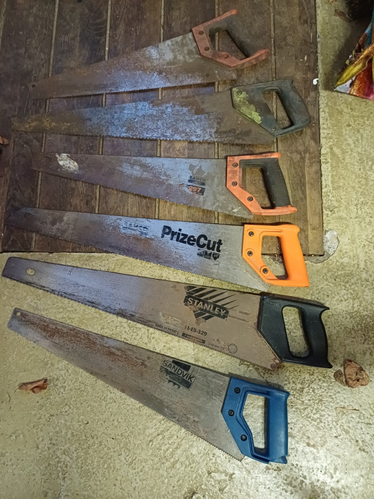 Diverse handzagen - Stanley, Sandvik, Bahco, Gebruikt, Overige typen, Ophalen of Verzenden, 30 tot 70 mm