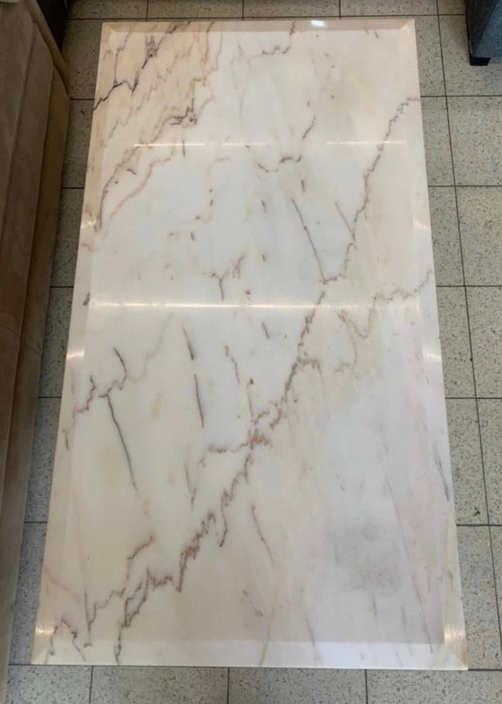 Salontafel Vintage echt Carrara marmeren tafel uit jaren 70., Ophalen of Verzenden