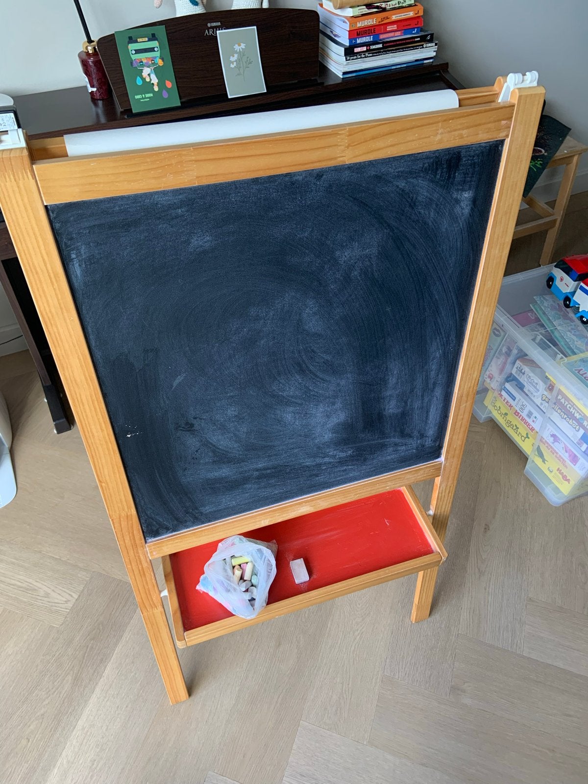 Schoolbord, Ophalen, Mobiel, Gebruikt, Krijtbord