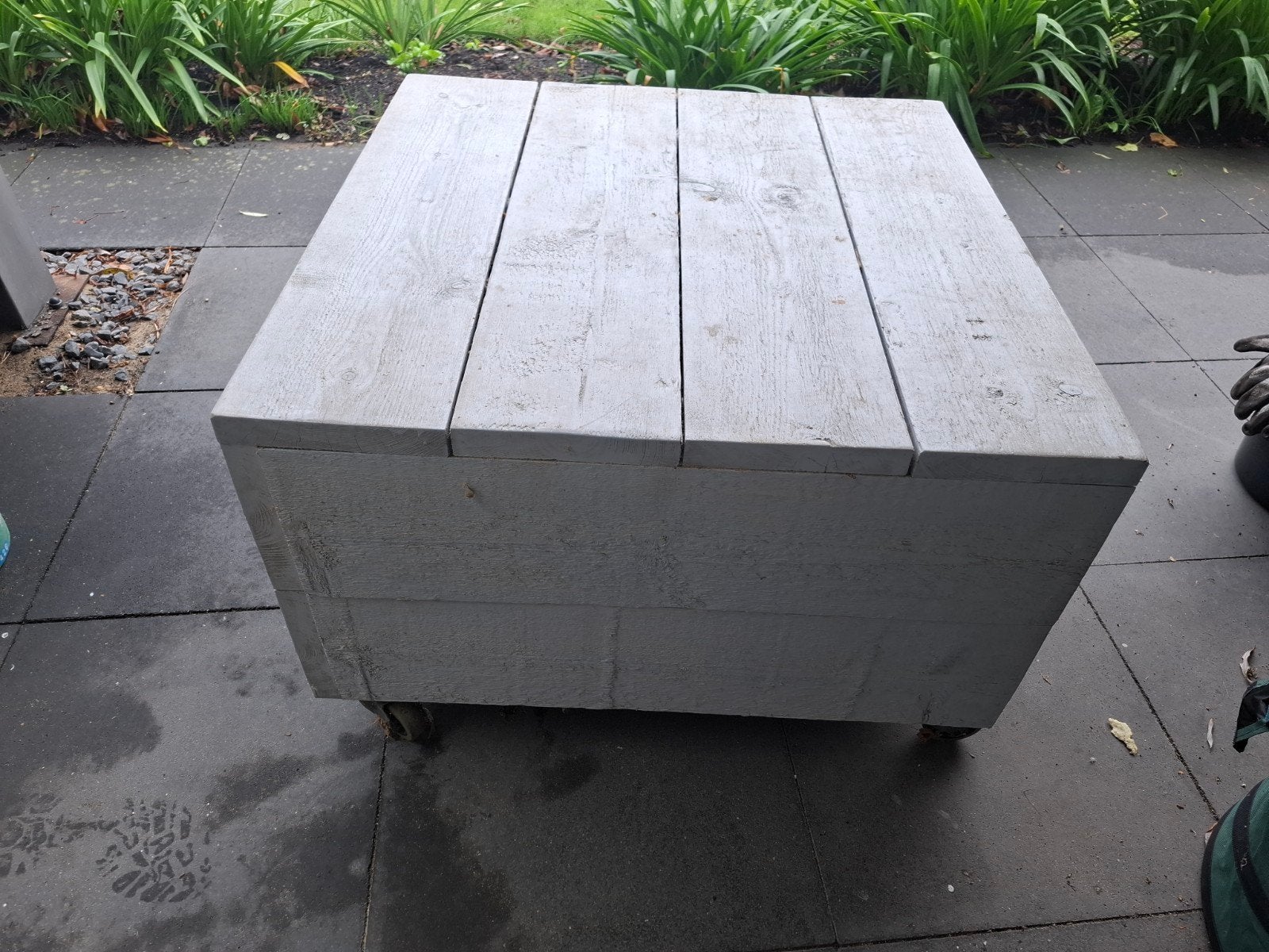 Steigerhout Loungeset: Bank, Stoel en Tafel, Ophalen, Gebruikt, Bank, Steigerhout