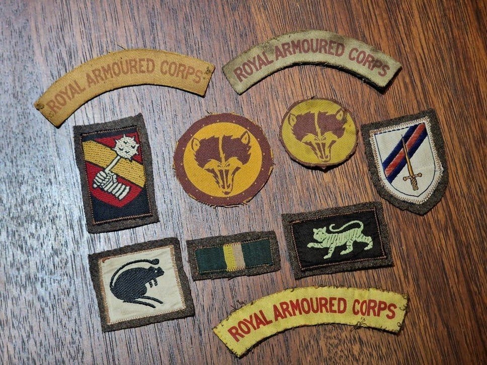 Armoured Tank Badge emblemen Brits WO2 8th 34th 4th 6th, Ophalen, Landmacht, Engeland, Embleem of Badge