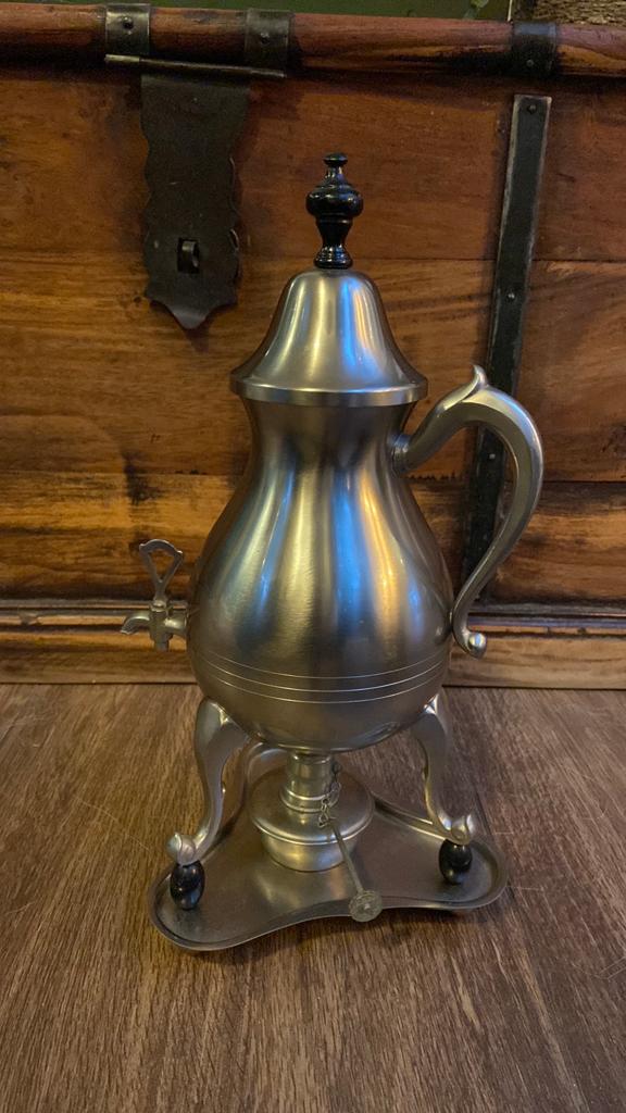 Tinnen thee of koffie kan, Antiek en Kunst, Antiek | Tin, Ophalen of Verzenden