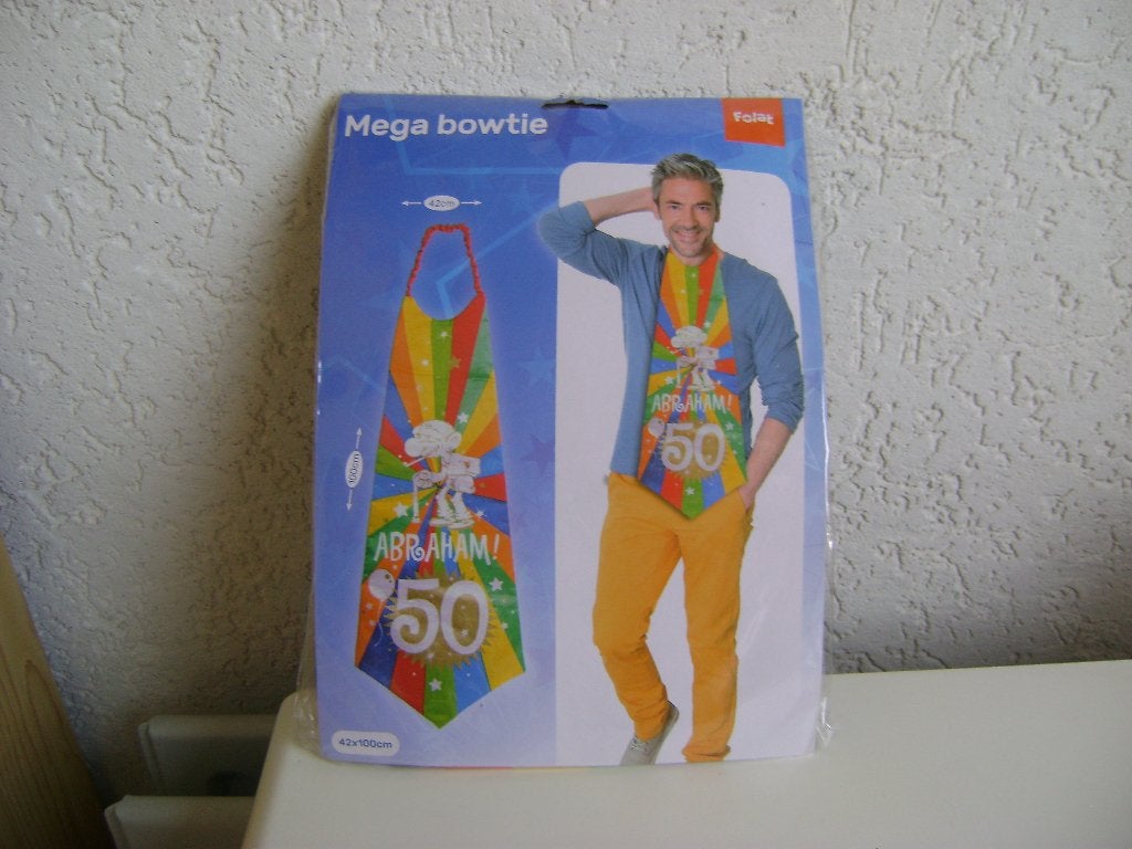 nieuw in verpakking voor verjaardag 50 jaar stropdas1mlx42br, Ophalen of Verzenden, Nieuw, Feestartikel, Verjaardag