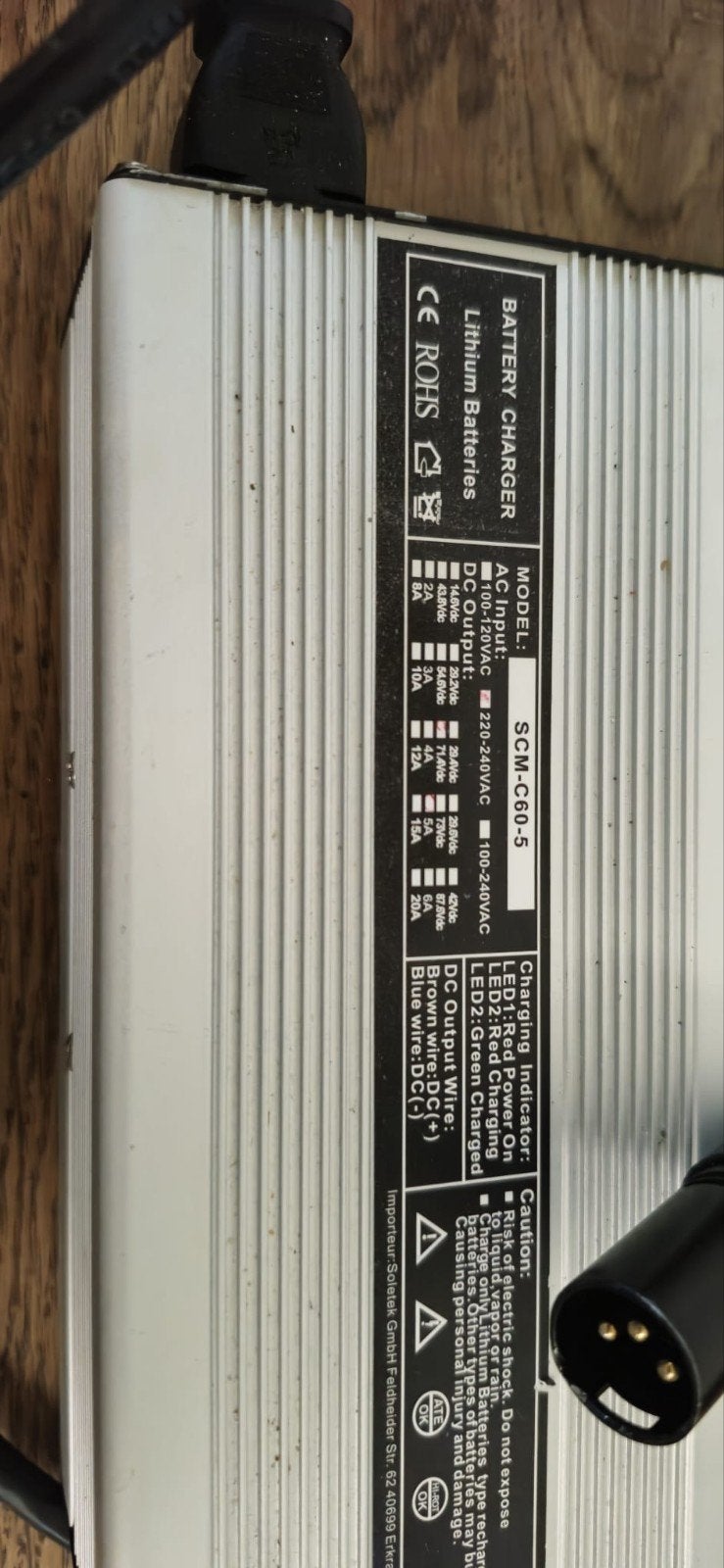 60V 20Ah Lithium Batterij + Oplader voor E-step, Fietsen en Brommers, Ophalen of Verzenden, Gebruikt, Elektrische step (E-scooter)