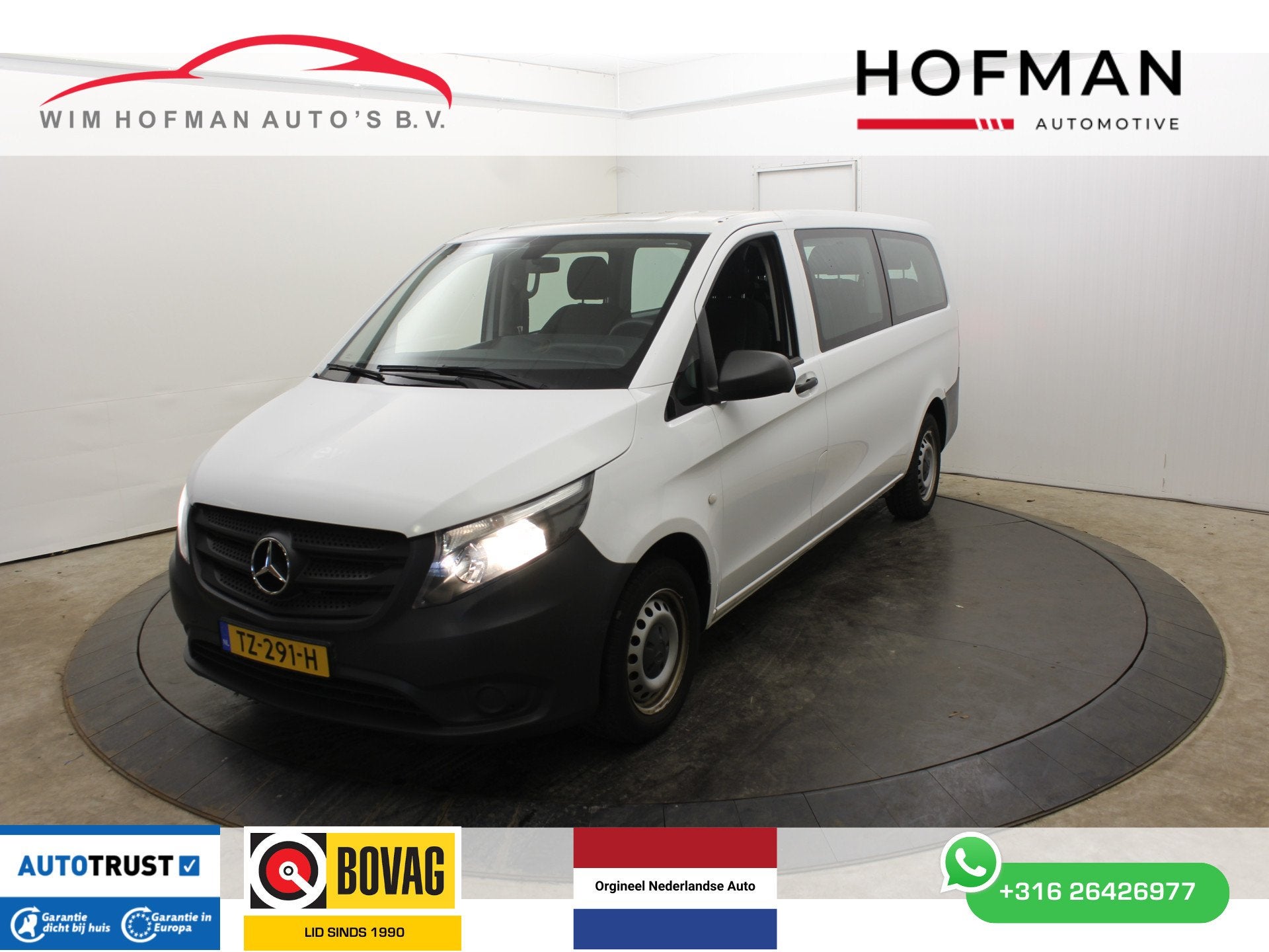 Mercedes-Benz Vito Tourer 109 BlueTEC XL L3 9 Personen Airco, Stof, Gebruikt, Wit, Origineel Nederlands