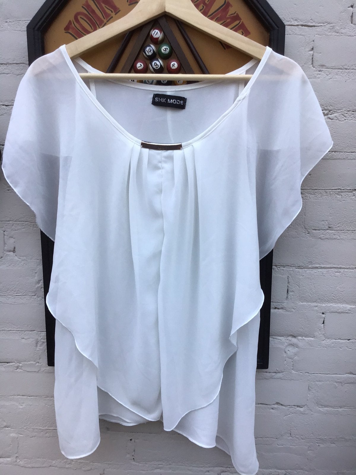 mage Blouse l wit shk, Ophalen of Verzenden, Zo goed als nieuw, Wit