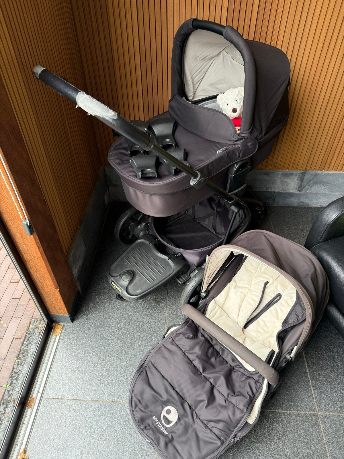 Easywalker Harvey combiwagen met reiswieg en zitje, Gebruikt, Combiwagen, Met reiswieg, Ophalen