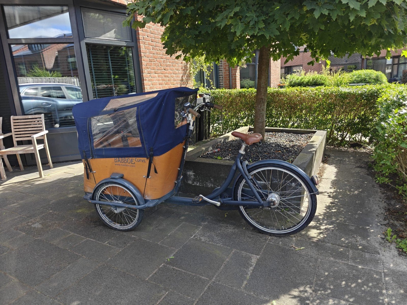 Babboe Curve Bakfiets (Niet Elektrisch) incl. assecoires, Fietsen en Brommers, 4 kinderen of meer, Gebruikt, Huif, Ophalen