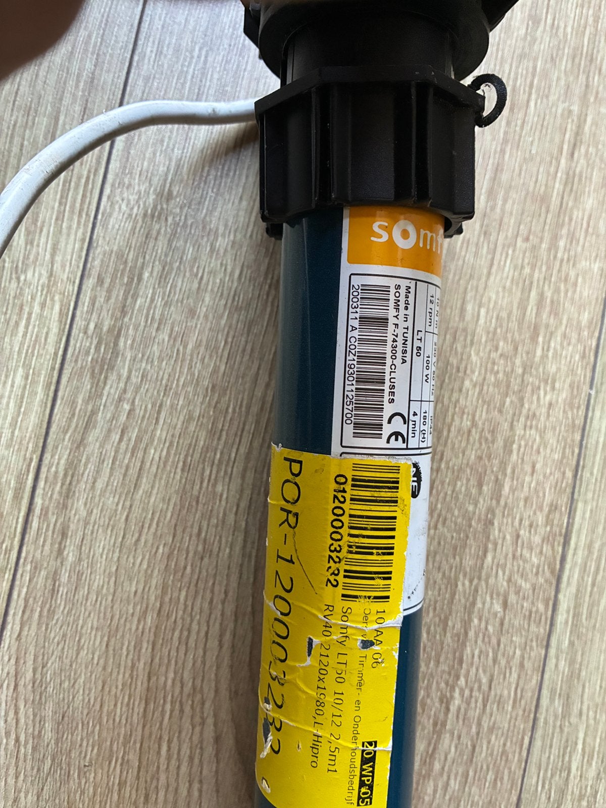 Somfy buismotor, Ophalen of Verzenden, Zo goed als nieuw, Wit, Minder dan 100 cm