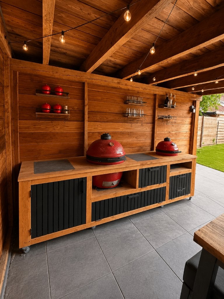 Buitenkeuken INCLUSIEF Kamado Joe Classic & Junior, Tuin en Terras, Ophalen, Zo goed als nieuw, Vrijstaand, Kamado Joe