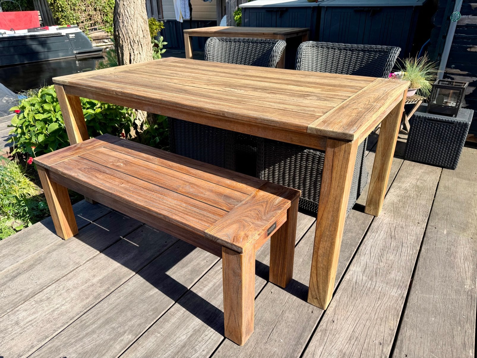 4 pers Tuintafel ROUGH old teak - Kees Smit - nieuw in olie, Ophalen, Zo goed als nieuw, Rechthoekig, Teakhout
