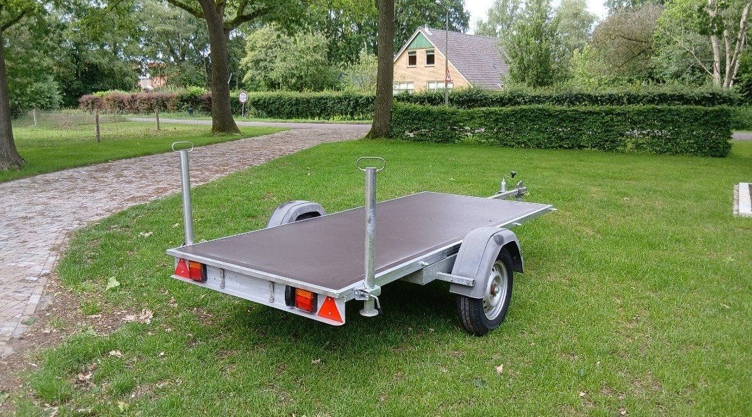 Platte enkelasser, plateau aanhanger, aanhangwagen, Auto diversen, Aanhangers en Bagagewagens, Ophalen of Verzenden