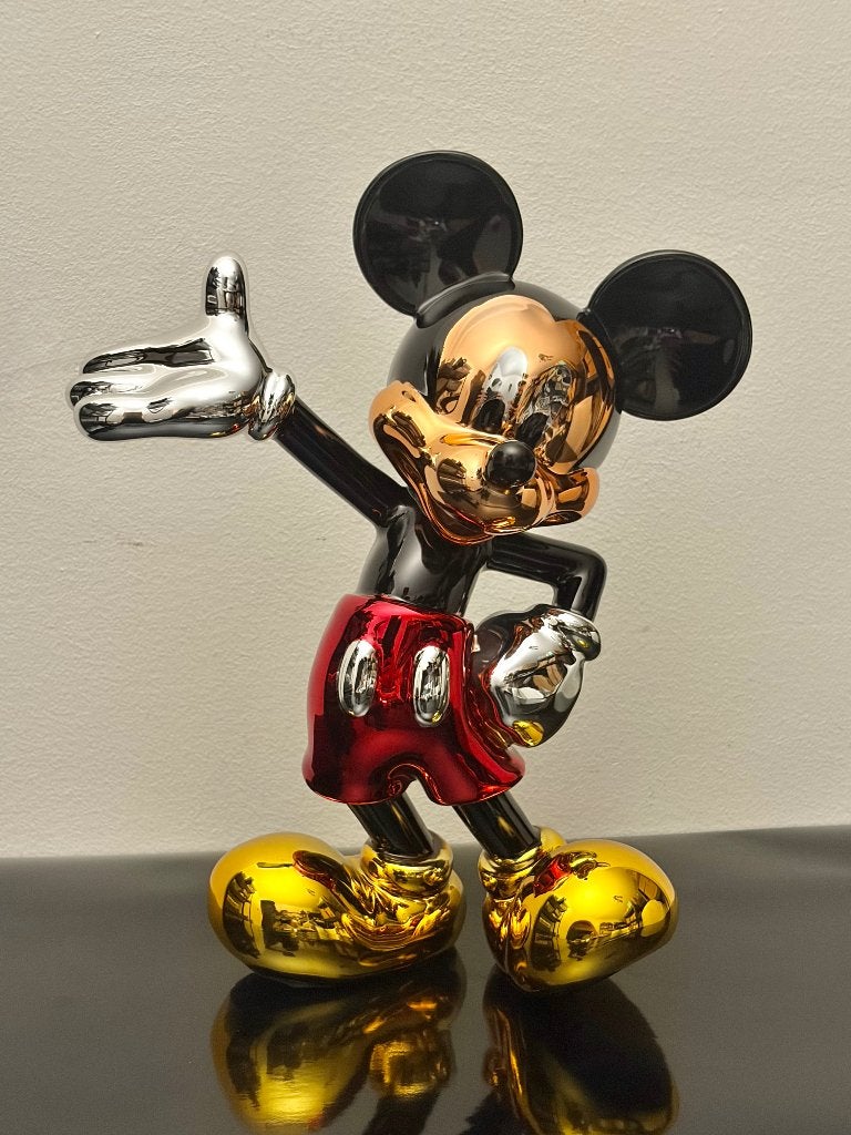 Chroom Mickey Mouse Sculptuur Nieuw, Ophalen of Verzenden, Mickey Mouse, Zo goed als nieuw, Beeldje of Figuurtje