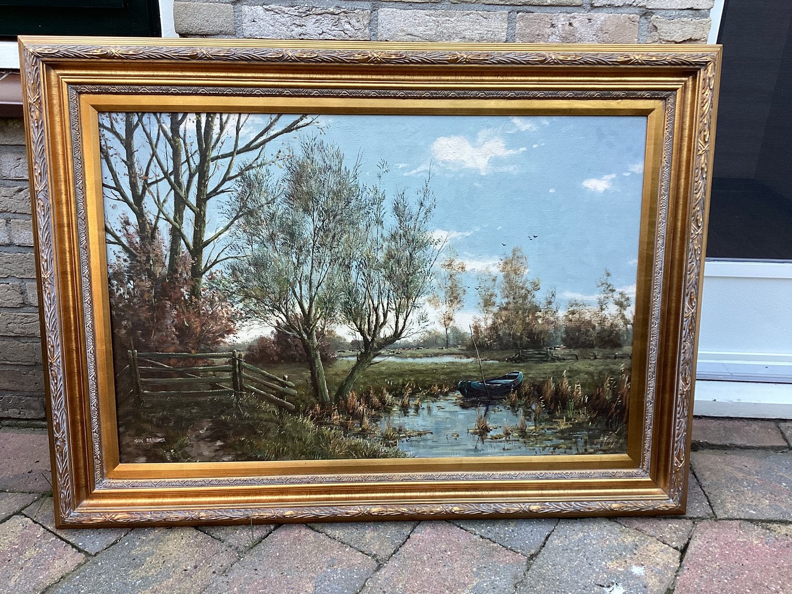 Schilderij Gien Brouwer, Antiek en Kunst, Kunst | Schilderijen | Klassiek, Ophalen, Nederlandse school, Doek, Landschap