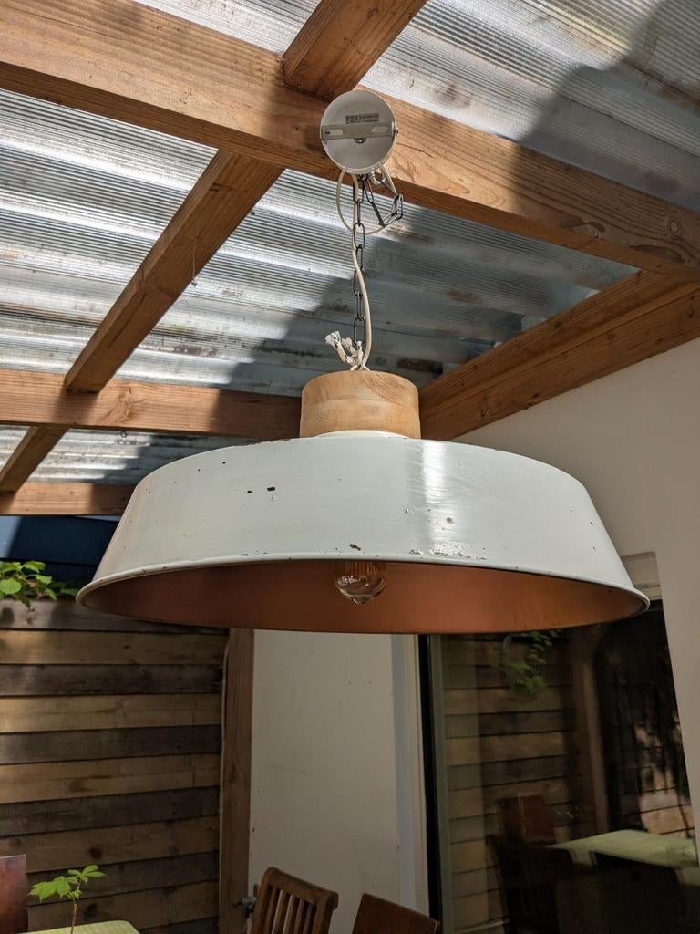 2 Industriële Vintage Design Messing Lampen - Retro Look, Huis en Inrichting, Lampen | Hanglampen, Ophalen, Minder dan 50 cm