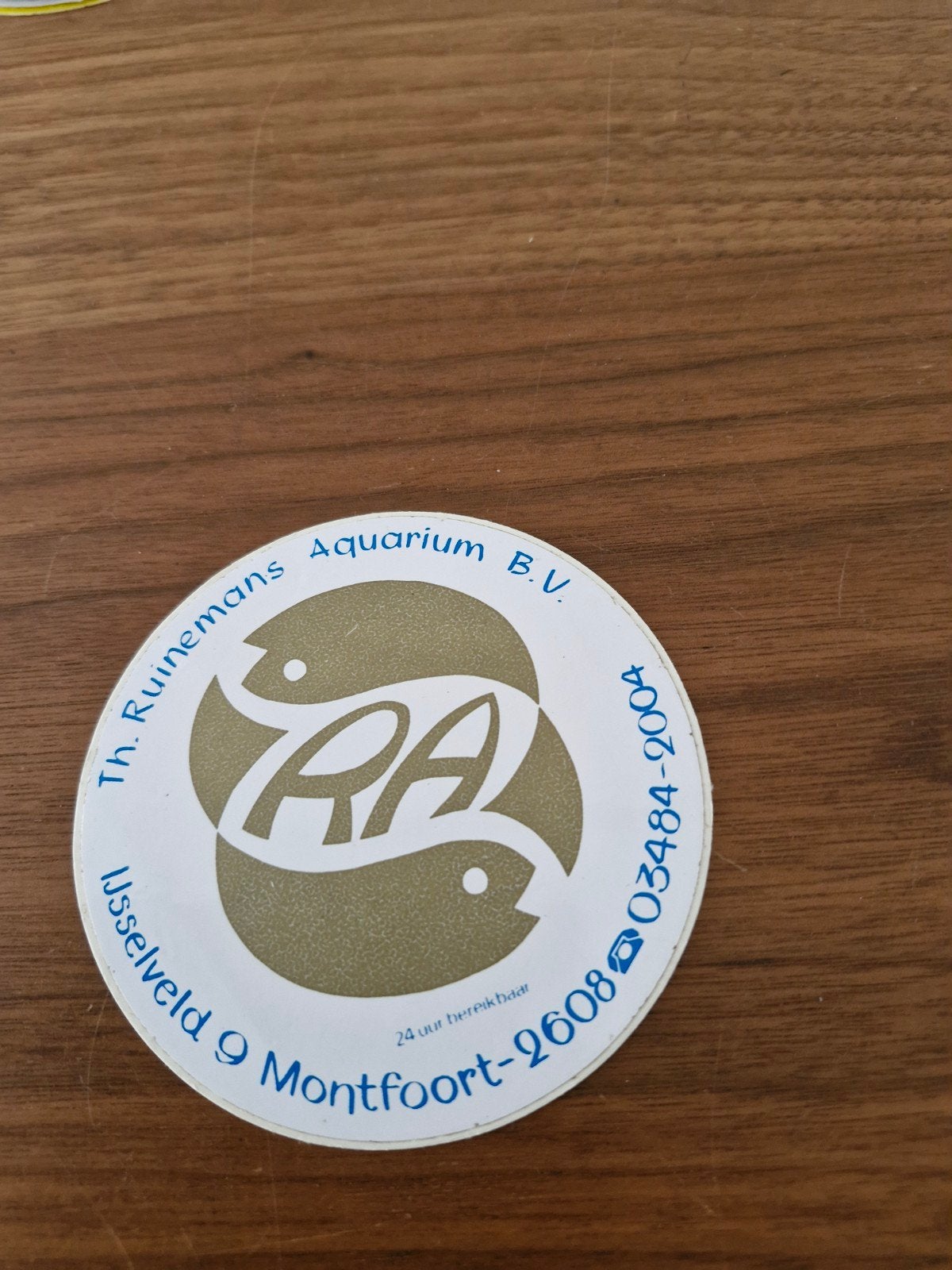 11664 Vintage sticker Th. Ruinemans Aquarium B.V. Montfoort, Ophalen of Verzenden
