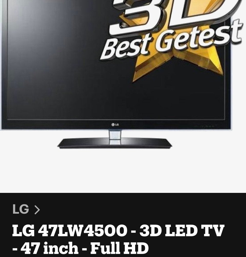 LG 47LW4500 - 3D LED TV - 47 inch - Full HD, Ophalen, 50 Hz, 100 cm of meer, LG
