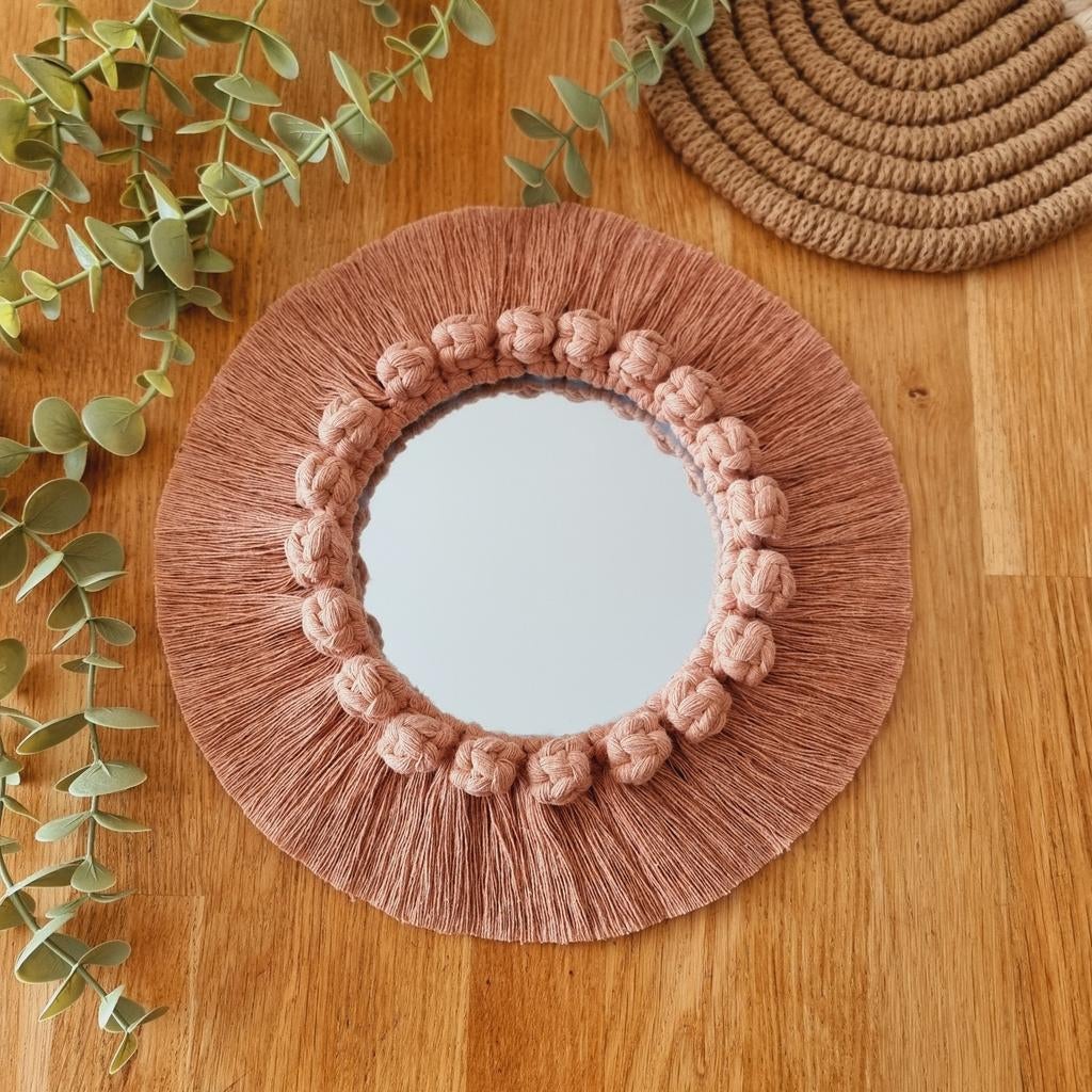 Macrame spiegel, Ophalen of Verzenden, Rechthoekig, Minder dan 50 cm, Minder dan 100 cm
