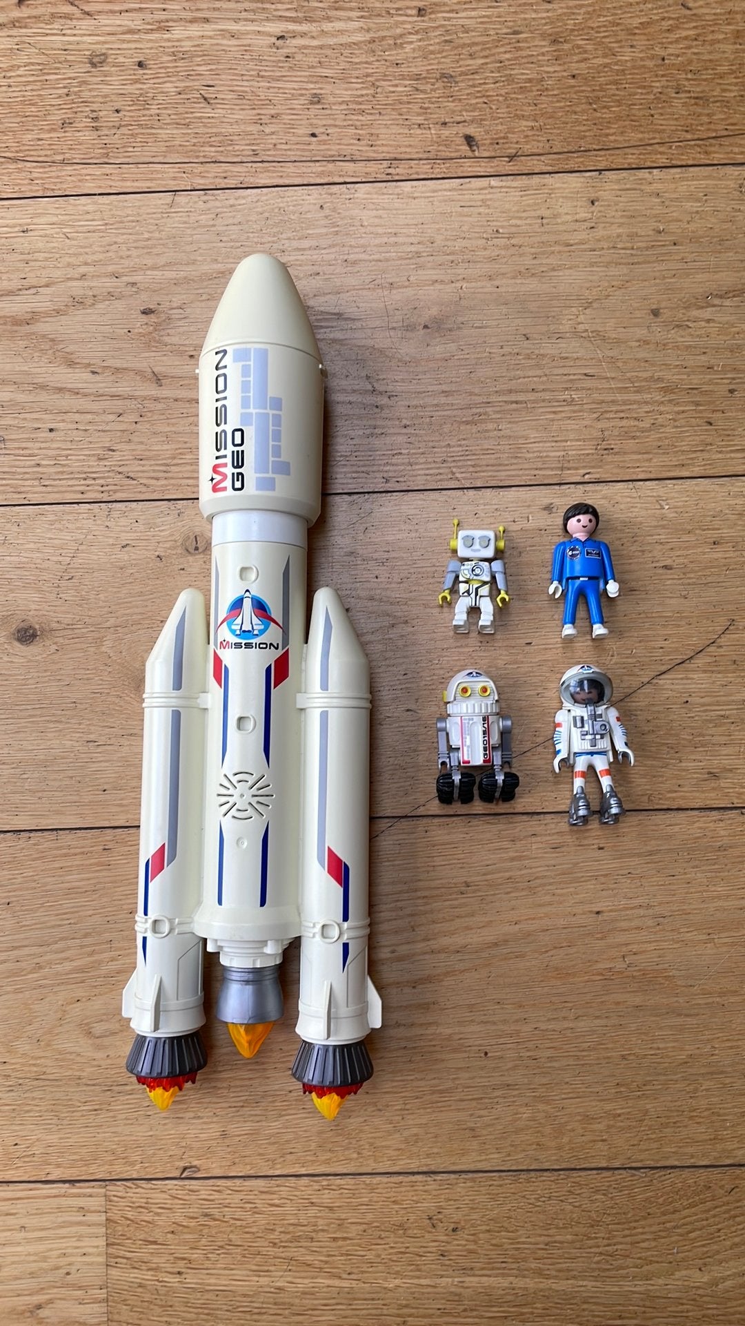 Raket Playmobil met 4 figuurtjes, Gebruikt, Losse onderdelen, Voertuig, Ophalen of Verzenden