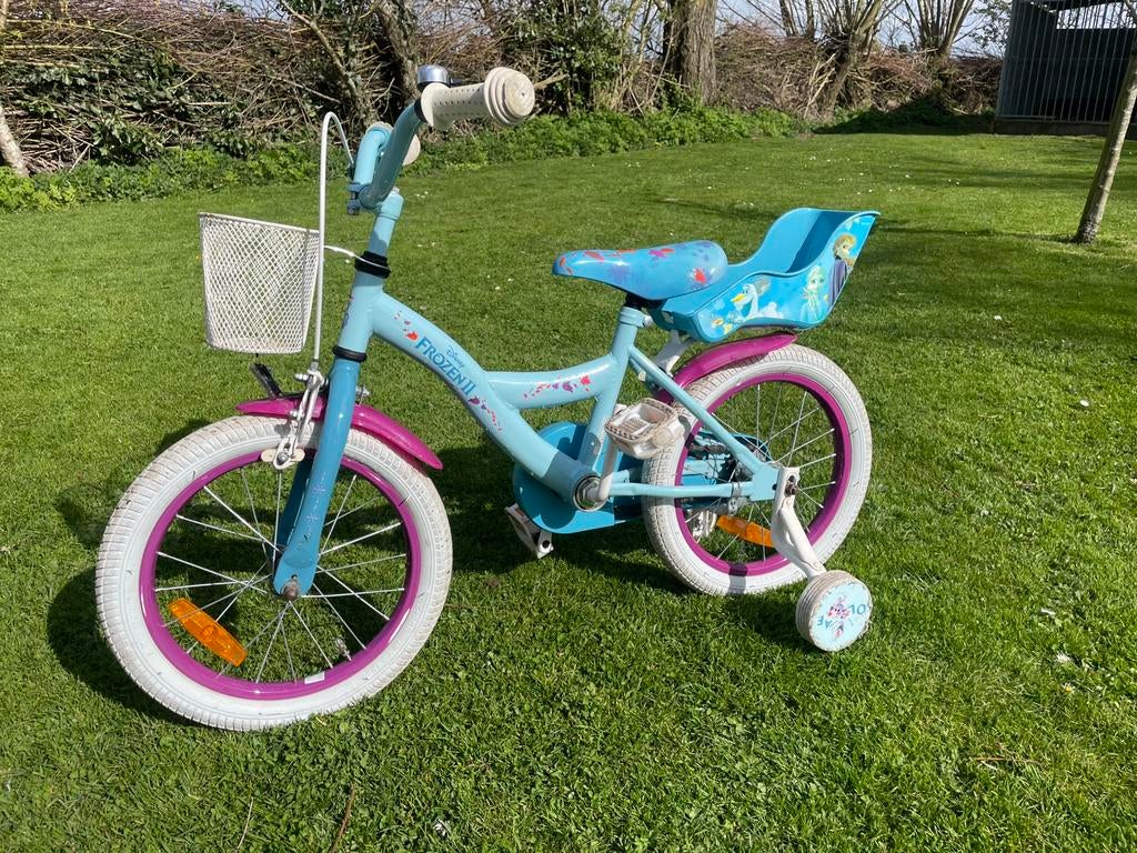 Hele mooie frozen fiets 16 inch, Ophalen of Verzenden, Zo goed als nieuw, Minder dan 16 inch, Zijwieltjes